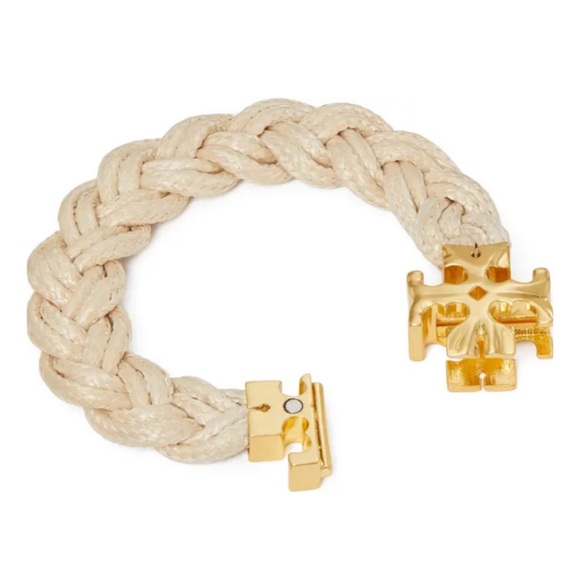 TORY BURCH • Rolled Gold Fisherman’s Ivory Bracelet - Picture 3 of 5